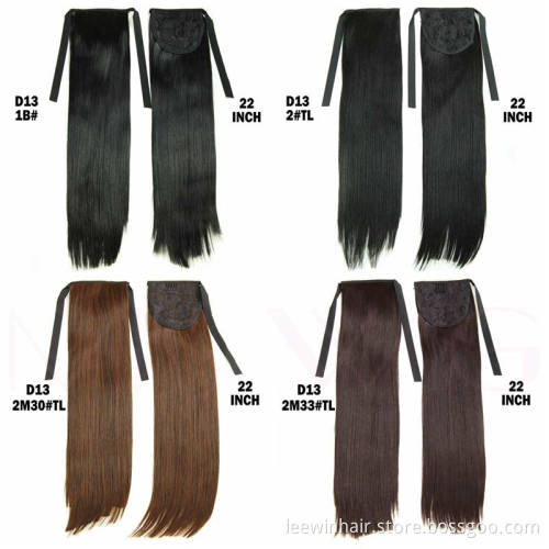 20 inches Synthetic High Temperature Fiber Hair Strappy Ponytail Clip in Hair Extensions Hairpiece